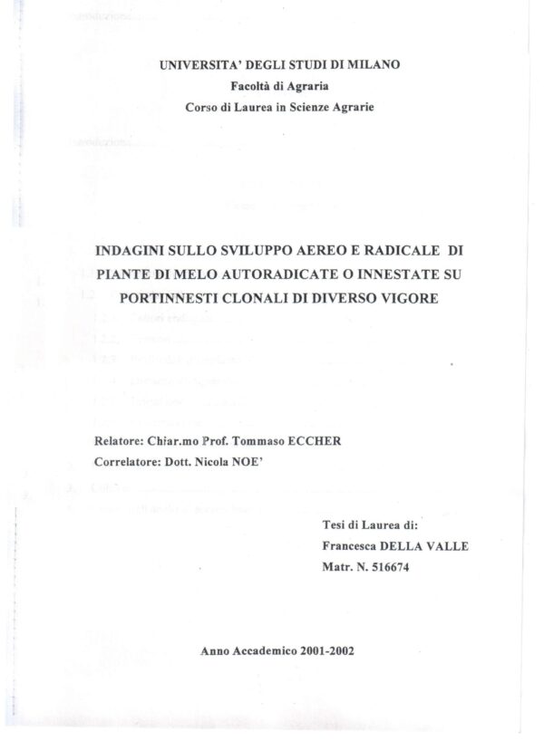 Cover_Francesca Della Valle – melo portinnesti Arcagna