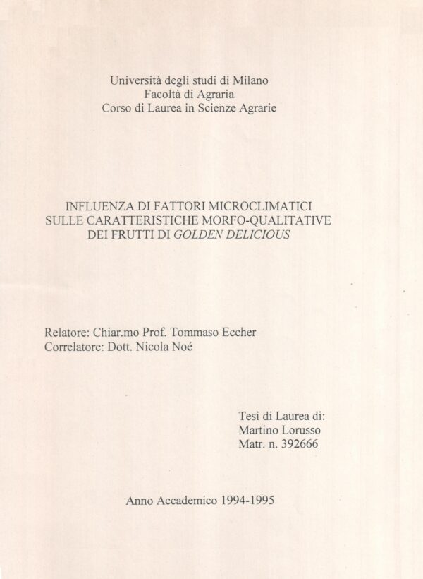 Cover_Martino Lo Russo – Mele clima e caratteristiche morfo-qualitative