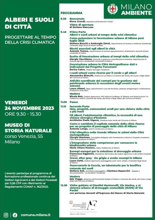 Convegno “Alberi e suoli di città – Progettare al tempo della crisi climatica”